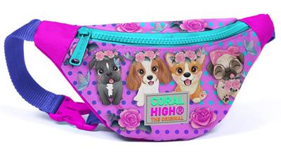 Coral High Pembe Köpek Baskılı Kız Çocuk Bel Çantası