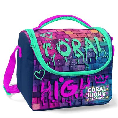 Coral High Pembe Lacivert Grafiti Isı Yalıtımlı Beslenme Çantası - Kız Çocuk