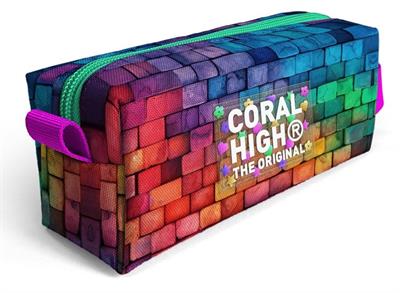 Coral High Pembe Lacivert Grafiti Tek Bölmeli Kalem Çantası