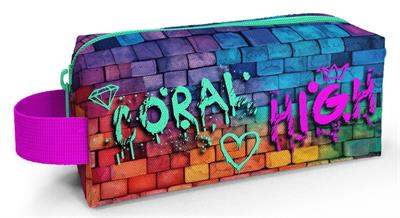 Coral High Pembe Lacivert Grafiti Tek Bölmeli Kalem Çantası