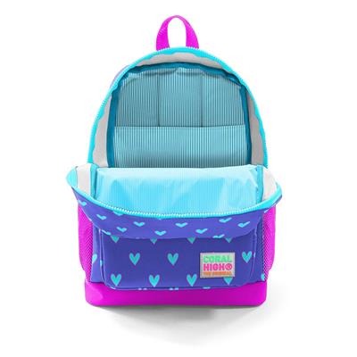 Coral High Pembe Lavanta Kalp İlköğretim Okul Sırt Çantası ve Beslenme Çanta Seti - Kız Çocuk