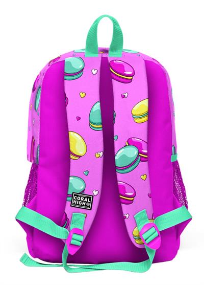 Coral High Pembe Makaron Baskılı İlkokul ve Günlük Sırt Çantası - Kız Çocuk