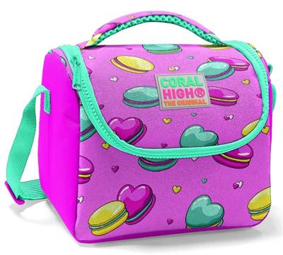 Coral High Pembe Makaron İlköğretim Okul Sırt Çantası ve Beslenme Çanta Seti - Kız Çocuk