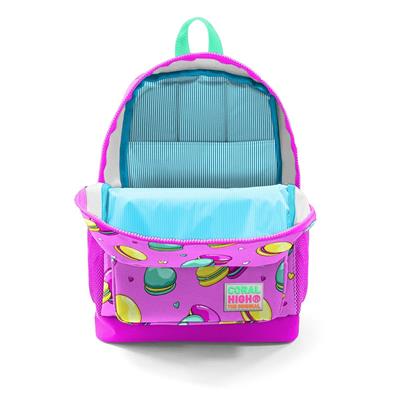 Coral High Pembe Makaron İlköğretim Okul Sırt Çantası ve Beslenme Çanta Seti - Kız Çocuk
