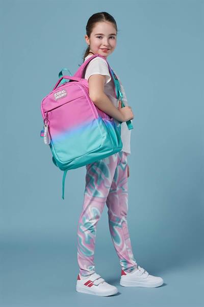 Coral High Pembe Su Yeşili Renk Geçişli İlkokul Ortaokul ve Günlük Sırt Çantası - Kız Çocuk
