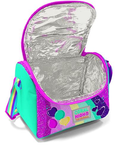 Coral High Pembe Su Yeşili Unicorn Desenli Kız Çocuk Isı Yalıtımlı Beslenme Çantası ve Kalemlik Seti