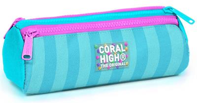 Coral High Pembe Turkuaz Renk Geçişli Kız Çocuk Üç Gözlü İlkokul ve Ortaokul Okul Kalemliği 22087