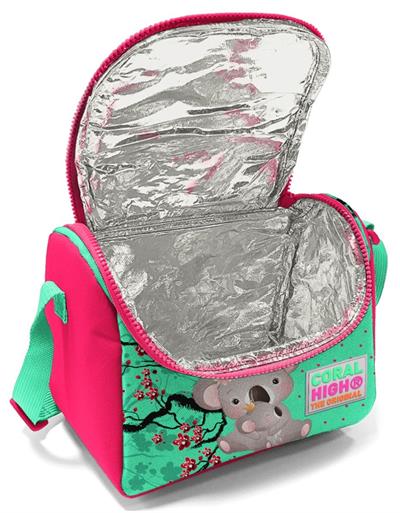 Coral High Pembe Yeşil Koala Baskılı   Okul Beslenme Çantası