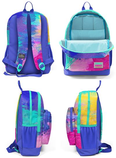 Coral High Renkli Airbrush İlkokul Sırt Çantası ve Kalemlik Seti - Kız Çocuk