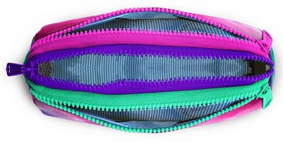 Coral High Renkli Airbrush Üç Bölmeli Kalem Çantası