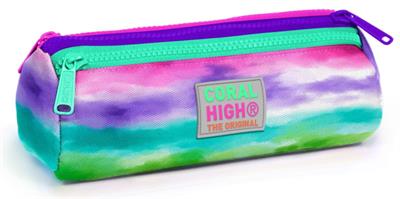 Coral High Renkli Airbrush Üç Bölmeli Kalem Çantası