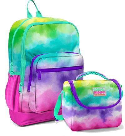 Coral High Renkli Boyama Okul Sırt ve Beslenme Çantası Seti - Kız Çocuk