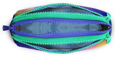 Coral High Renkli Fırça Darbeleri Üç Bölmeli Kalem Çantası Kalemlik - Kız Çocuk