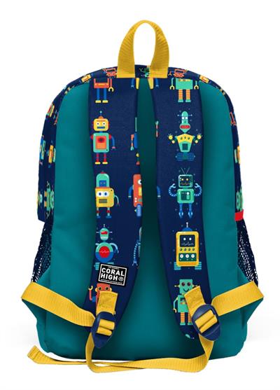 Coral High Robot Baskılı İlkokul ve Günlük Sırt Çantası - Erkek