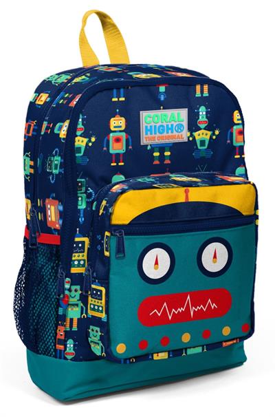 Coral High Robot Baskılı İlkokul ve Günlük Sırt Çantası - Erkek