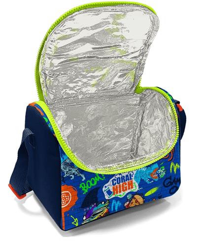 Coral High Saks Grafiti Desenli Erkek Çocuk Isı Yalıtımlı Beslenme Çantası ve Kalemlik Seti