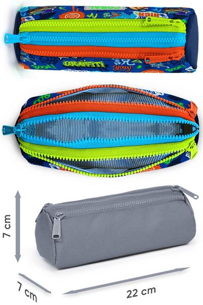 Coral High Saks Grafiti Üç Bölmeli Kalem Çantası - Erkek Çocuk