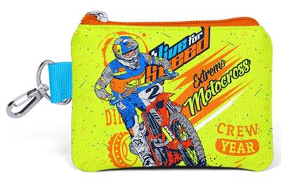 Coral High Sarı Motorsiklet Desenli Bozuk Para Çantası - Erkek Çocuk