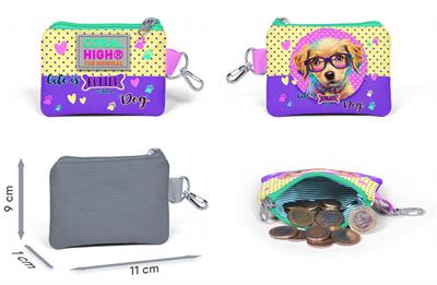 Coral High Sarı Pembe Sevimli Köpek Bozuk Para Çantası - Kız Çocuk