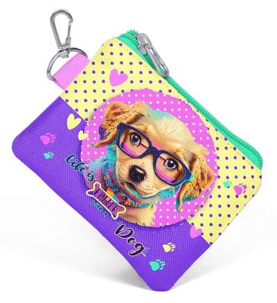 Coral High Sarı Pembe Sevimli Köpek Bozuk Para Çantası - Kız Çocuk