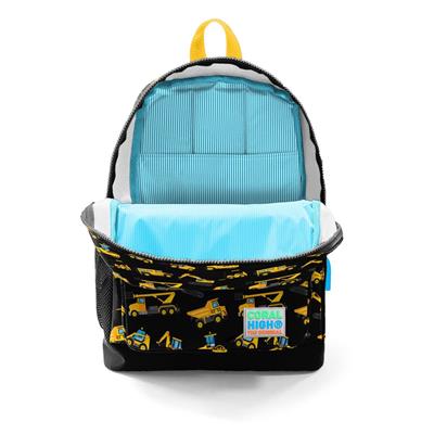 Coral High Sırt Çantası ve Beslenme Çantası Seti Siyah İş Makineleri Erkek Çocuk