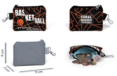 Coral High Siyah Basketbol Bozuk Para Cüzdanı - Erkek Çocuk