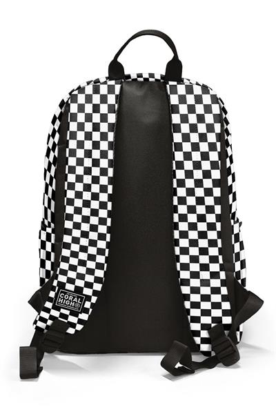 Coral High Siyah Beyaz Dama Desenli 3lü Okul Çanta Seti SET0123677 - Kız