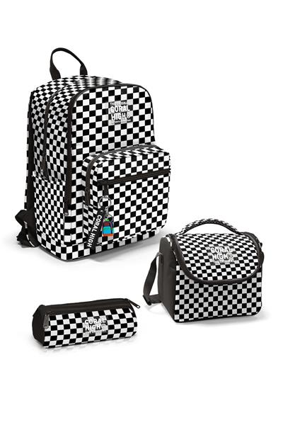 Coral High Siyah Beyaz Dama Desenli 3lü Okul Çanta Seti SET0123677 - Kız