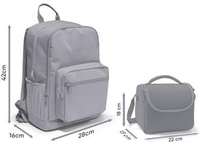 Coral High Siyah Beyaz Dama Desenli (Kız Çocuk) Okul Sırt ve Beslenme Çantası Seti - SETYGN33226B