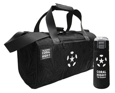 Coral High Siyah Beyaz Futbol Baskılı Erkek Çocuk Spor Çantası ve 500 ml Çelik Matara Seti 27535