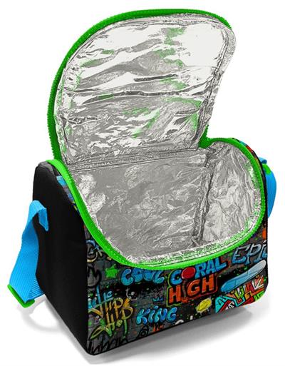 Coral High Siyah Grafiti Erkek Çocuk İlkokul Çantası ve Beslenme Çantası Seti