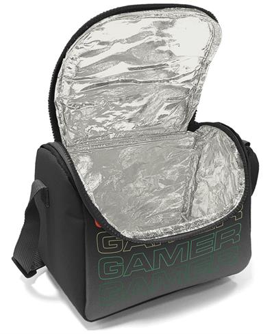 Coral High Siyah Gri Gamer Desenli Erkek Çocuk Isı Yalıtımlı Beslenme Çantası ve Kalemlik Seti