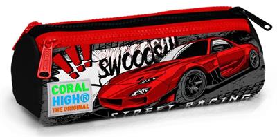 Coral High Siyah Kırmızı Araba Üçlü İlkokul Okul Çanta Seti