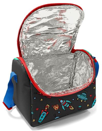 Coral High Siyah Kırmızı Roket Baskılı Erkek Okul Beslenme Çantası