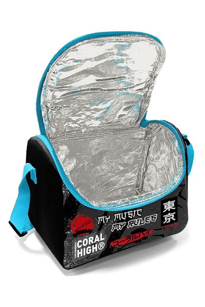 Coral High Siyah Mavi Anime Isı Yalıtımlı Beslenme Çantası - Erkek Çocuk