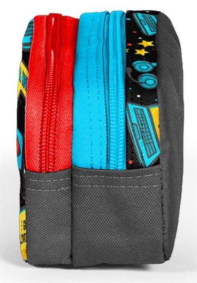 Coral High Siyah Mavi Gamer İki Bölmeli Kalem Çantası - Erkek Çocuk