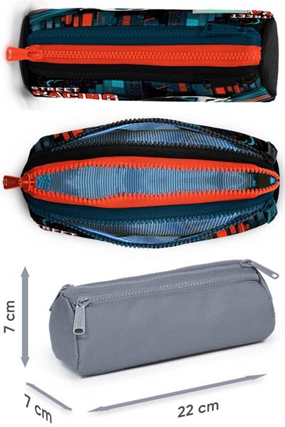 Coral High Siyah Nefti Yarış Arabası Desenli Erkek Çocuk Isı Yalıtımlı Beslenme Çantası ve Kalemlik Seti