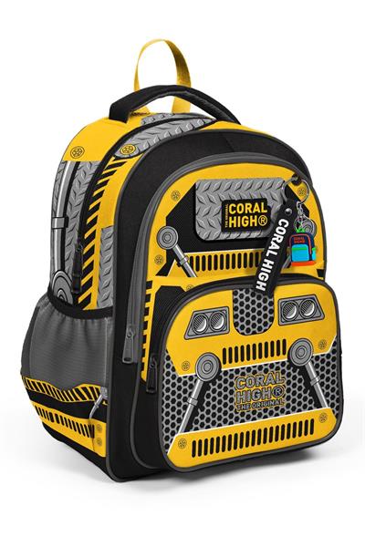 Coral High Siyah Sarı Robot Erkek Çocuk İlkokul Okul Sırt Çantası