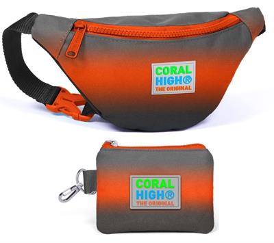 Coral High Siyah Turuncu Gradyan Beşli Okul ve Günlük Çanta Seti