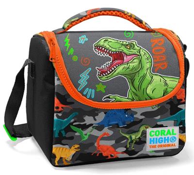 Coral High Siyah Turuncu Yeşil Dinazor Baskılı