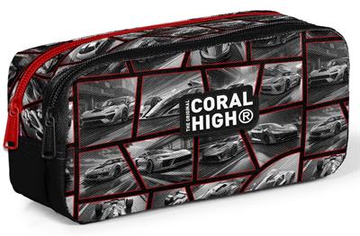 Coral High Siyah Yarış rabası Baskılı Erkek Çocuk İki Gözlü İlkokul Kalemliği 12120