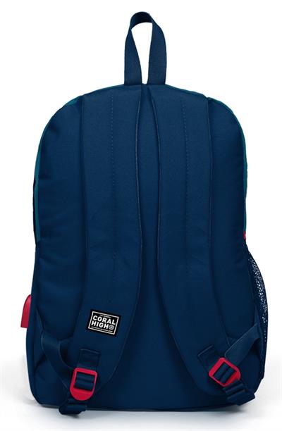Coral High Sport Nefti Lacivert Okul ve Günlük Sırt Çantası - Dört Gözlü - USB ve AUX Soketli