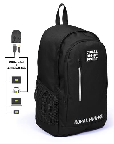 Coral High Sport Siyah Okul ve Günlük Sırt Çantası