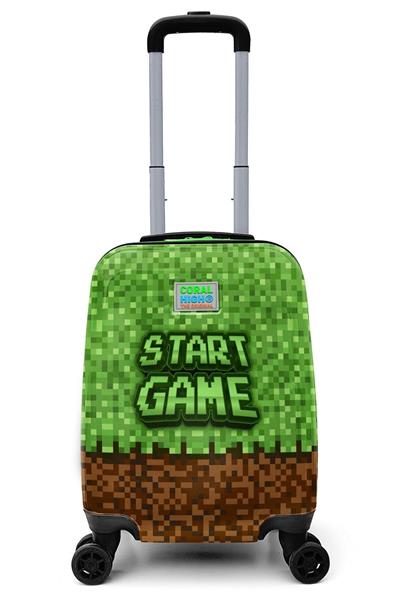 Coral High Start Game Baskılı Yeşil Erkek Çocuık Seyahat Tatil Valizi - 16794