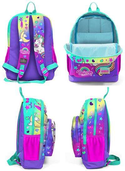 Coral High Su Yeşili Lavanta Unicorn Kız Çocuk İlköğretim Okul Sırt Çantası ve Beslenme Çanta Seti