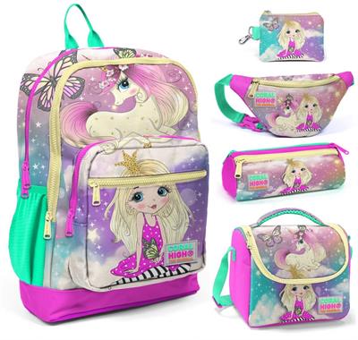 Coral High Su Yeşili Unicorn Beşli Okul ve Günlük Çanta Seti