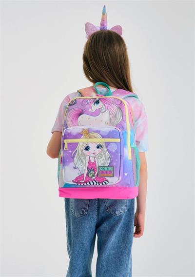 Coral High Su Yeşili Unicorn Okul Sırt ve Beslenme Çantası Seti - Kız Çocuk
