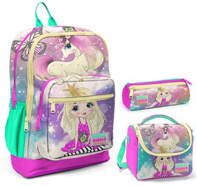 Coral High Su Yeşili Unicorn Üçlü İlkokul Okul Çanta Seti - Kız Çocuk
