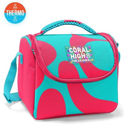 Coral High Thermo Beslenme Çantası - Kız Çocuk, Kırmızı Turkuaz Renkli Çizgili 22785