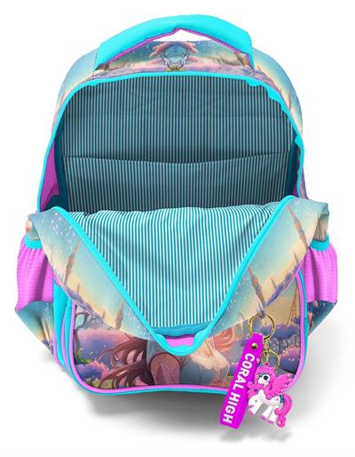 Coral High Turkuaz Pembe Anime Kız - Kız Çocuk İlkokul Okul Sırt Çantası